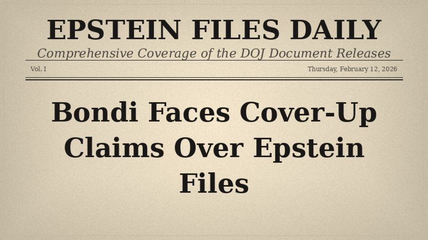 February 12: DOJ Completes Epstein Files Release Amid Cover-Up Claims