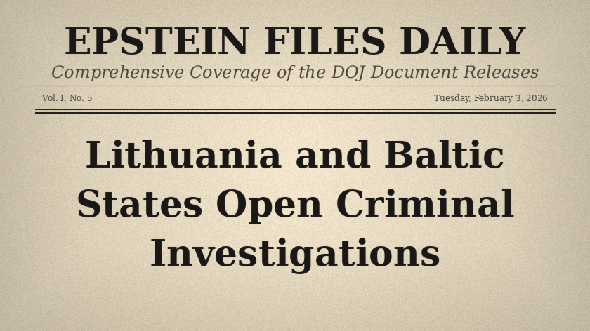 February 3: Lithuania and Baltic States Open Criminal Investigations