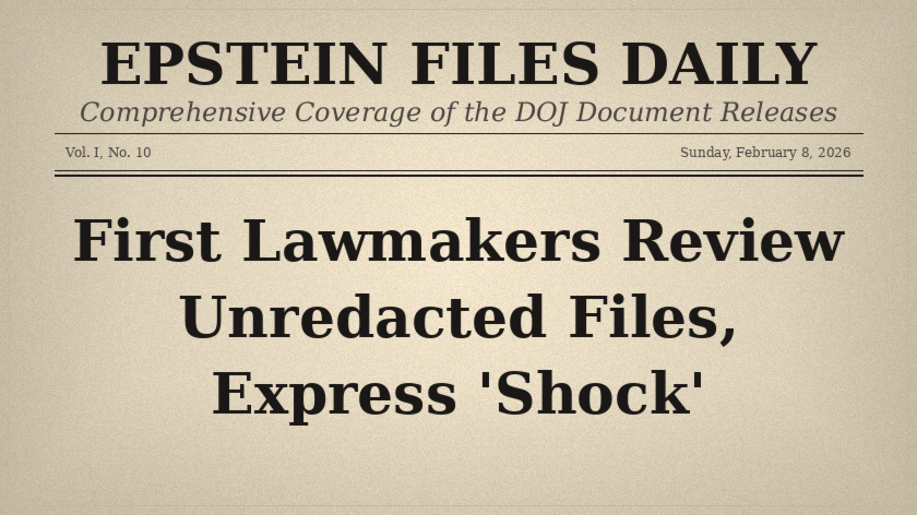 February 8: First Lawmakers Review Unredacted Files, Express 'Shock'