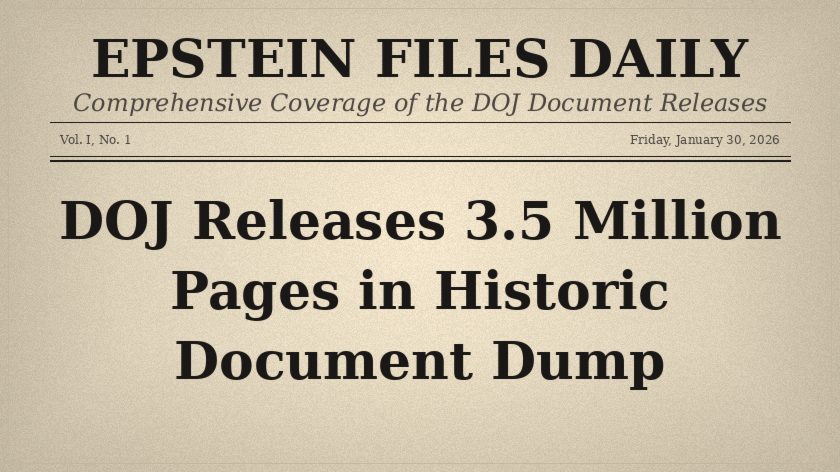 January 30: DOJ Releases 3.5 Million Pages in Historic Document Dump